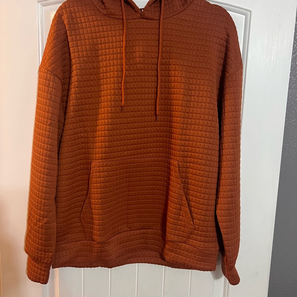 Rust Quilted Hoodie